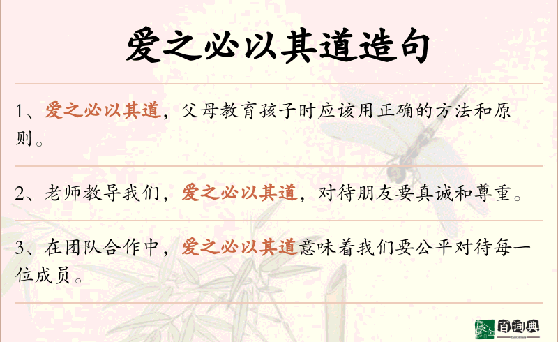 爱之必以其道