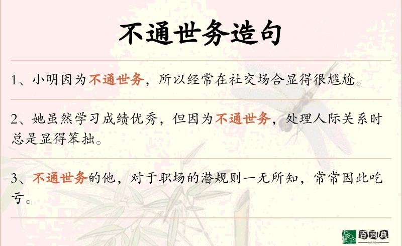 不通世务