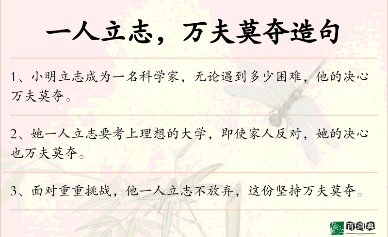 一人立志，万夫莫夺