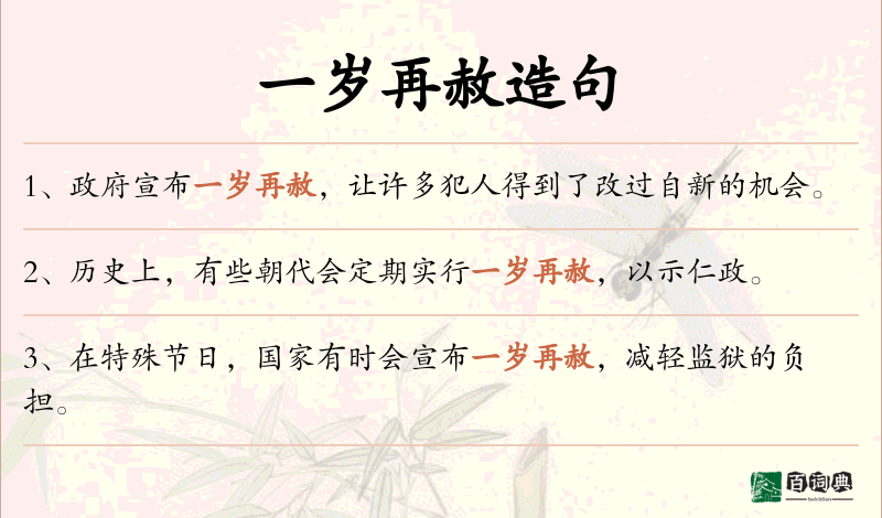一岁再赦