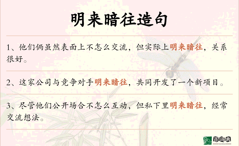 明来暗往