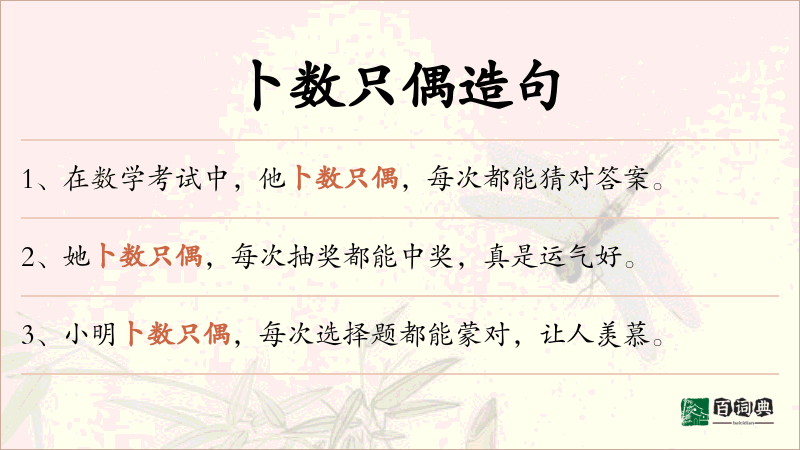 卜数只偶
