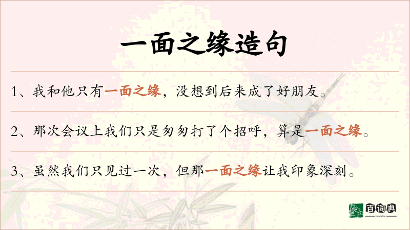 一面之缘