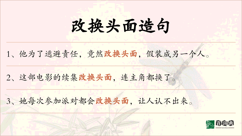 改换头面