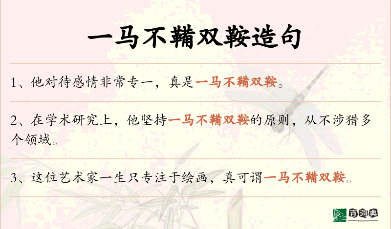 一马不鞴双鞍
