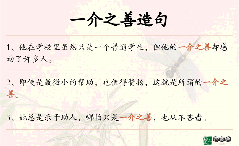 一介之善