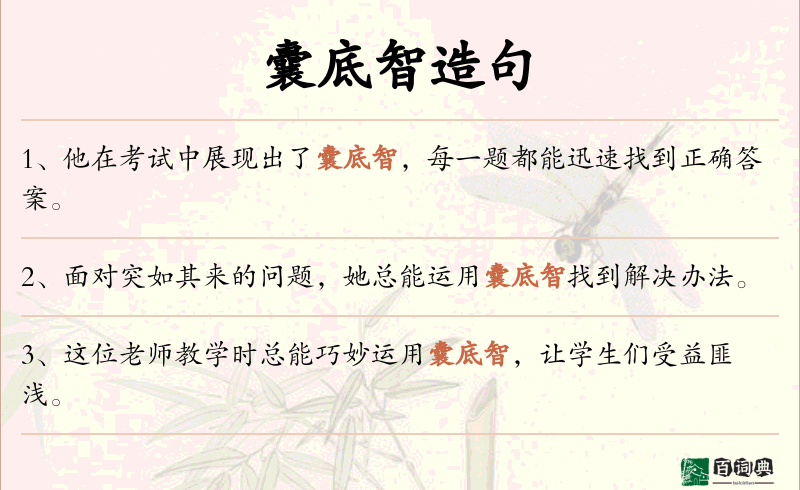 囊底智