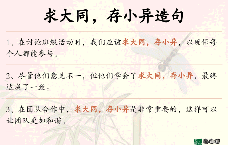 求大同，存小异