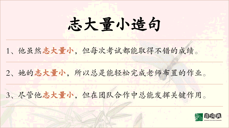 志大量小
