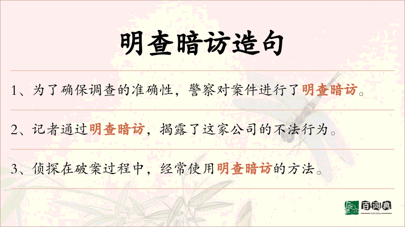 明查暗访