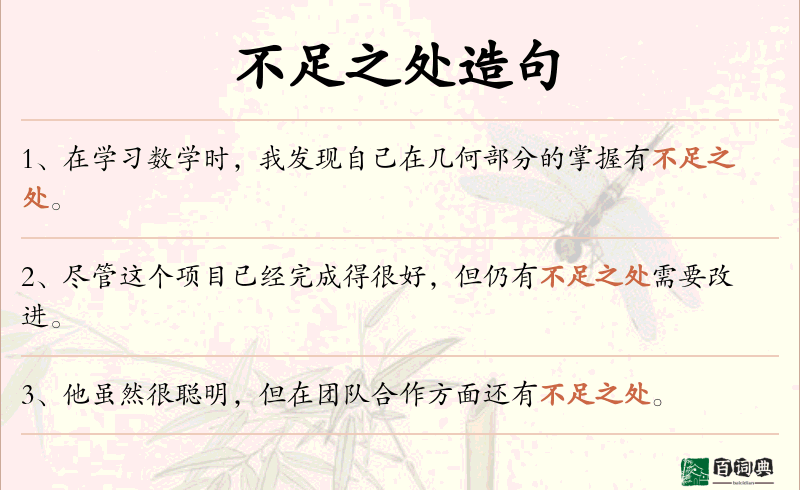 不足之处
