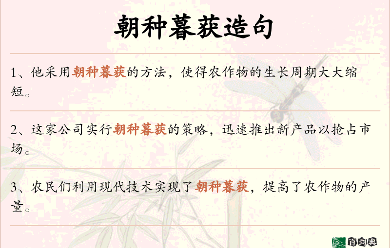 朝种暮获