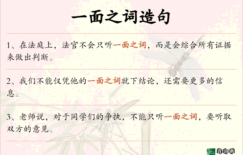 一面之词
