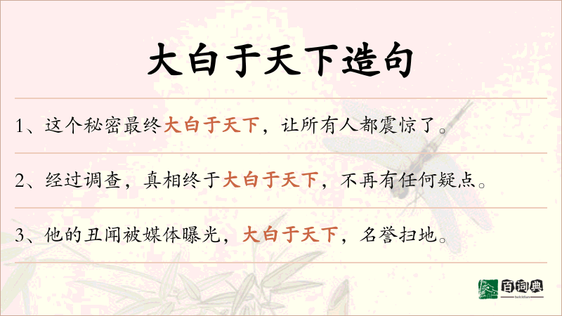 大白于天下
