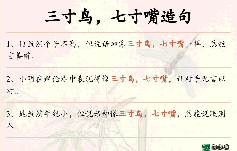 三寸鸟，七寸嘴