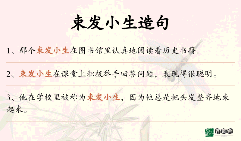 束发小生