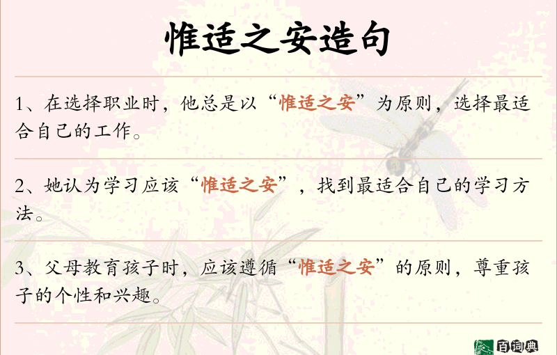 惟适之安