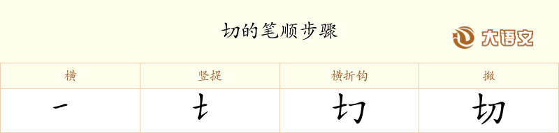 切的笔顺、笔画、结构与含义 - 汉字字典