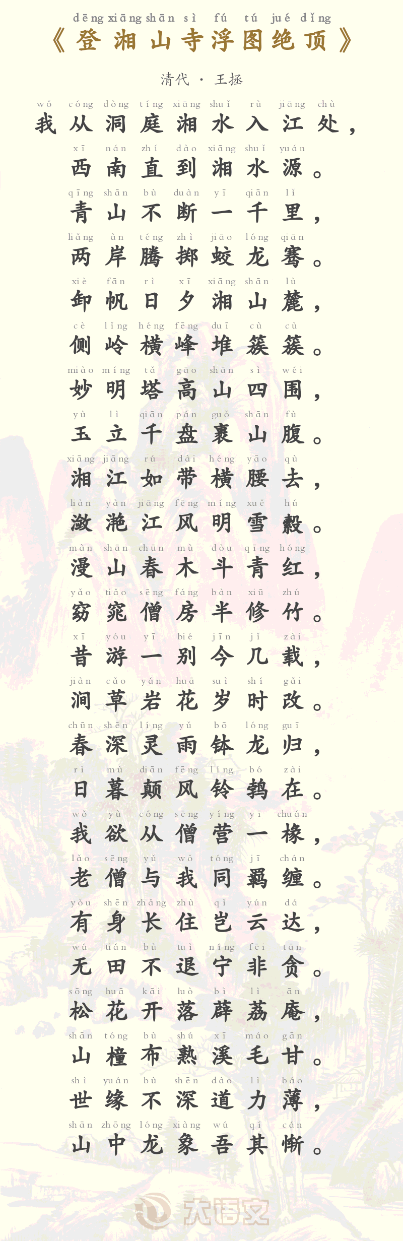 登湘山寺浮图绝顶