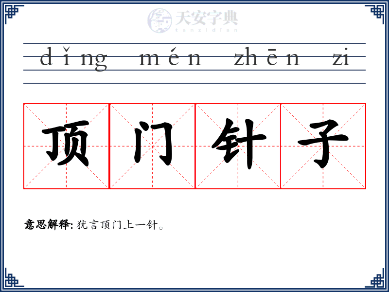 顶门针子