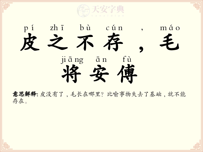 皮之不存﹐毛将安傅