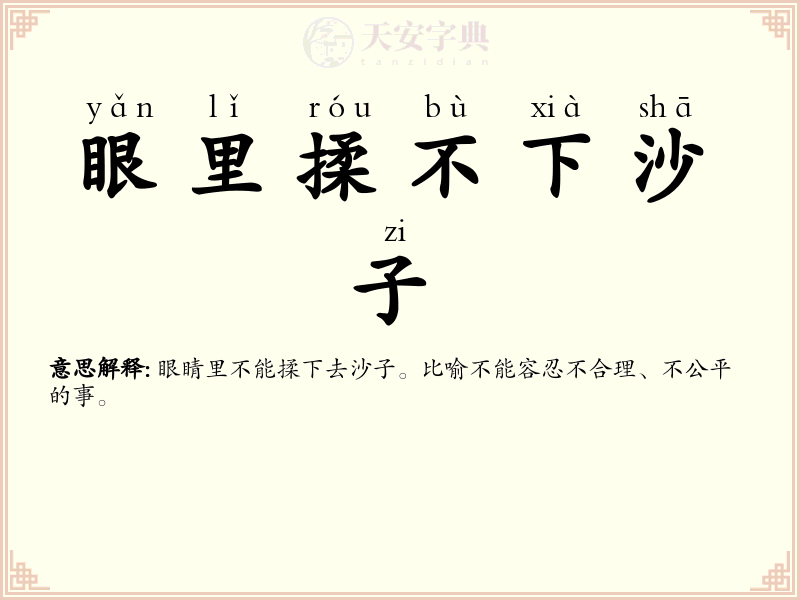 眼里揉不下沙子