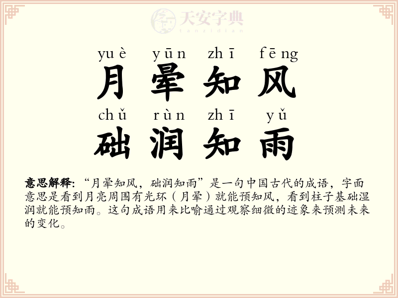 月晕知风，础润知雨