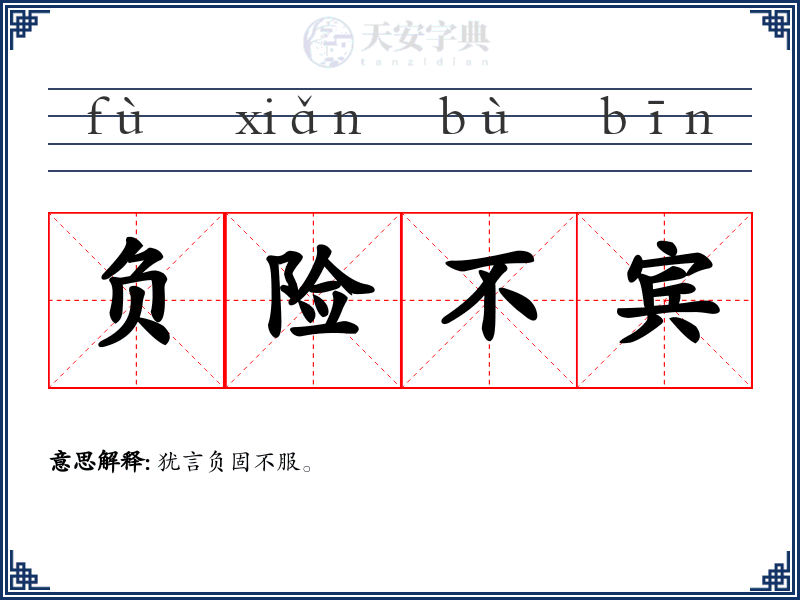 负险不宾