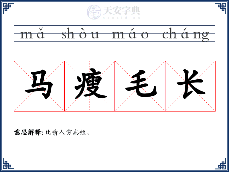 马瘦毛长