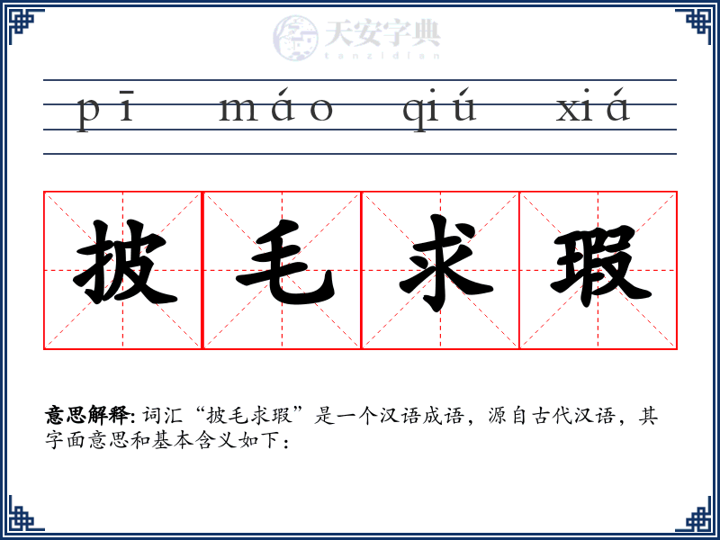 披毛求瑕