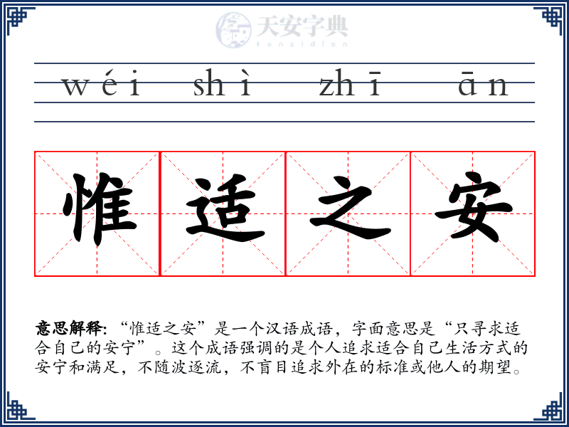 惟适之安