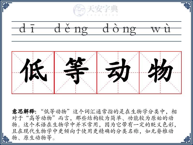 低等动物