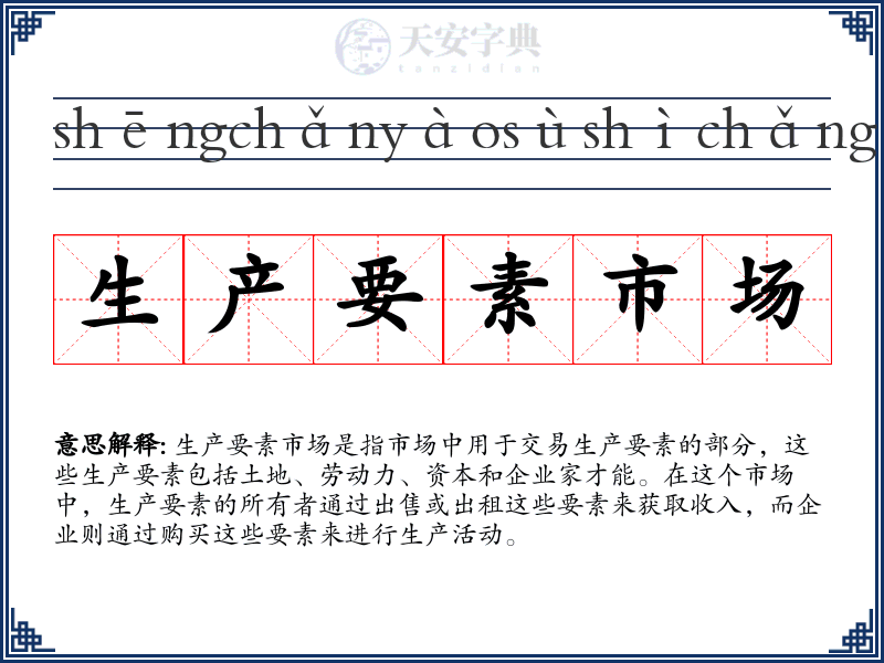 生产要素市场