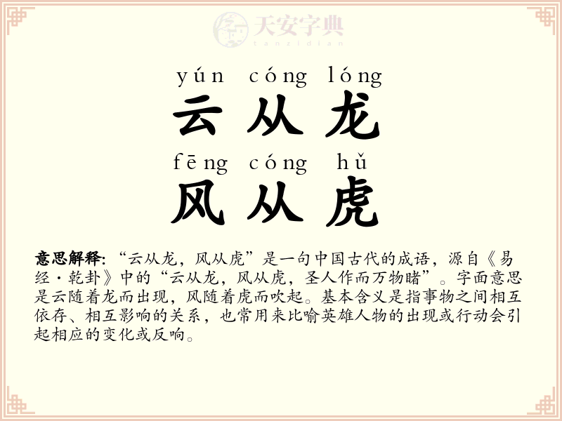 云从龙，风从虎