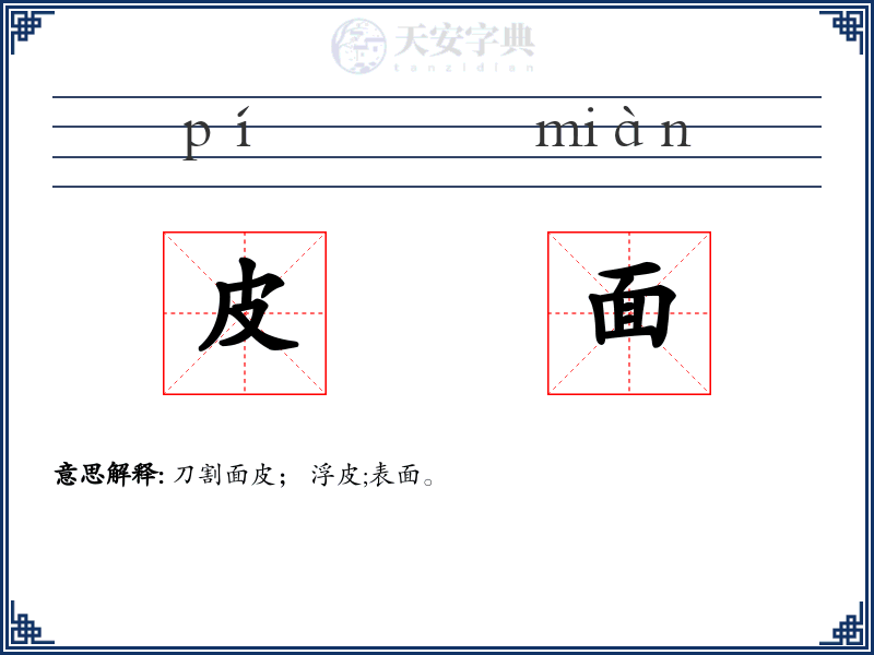 皮面