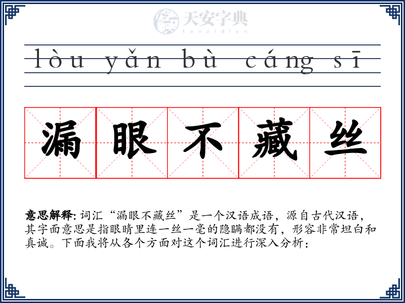 漏眼不藏丝