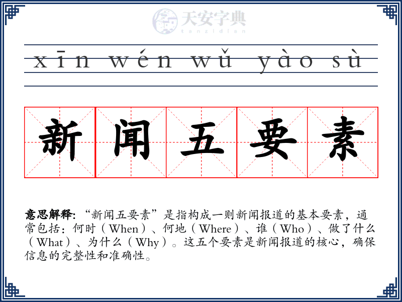 新闻五要素