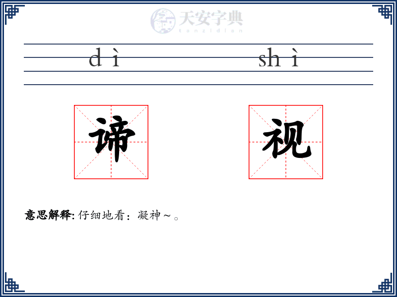 谛视