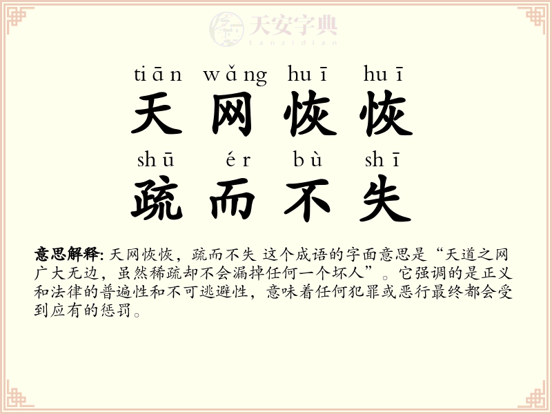 天网恢恢，疏而不失