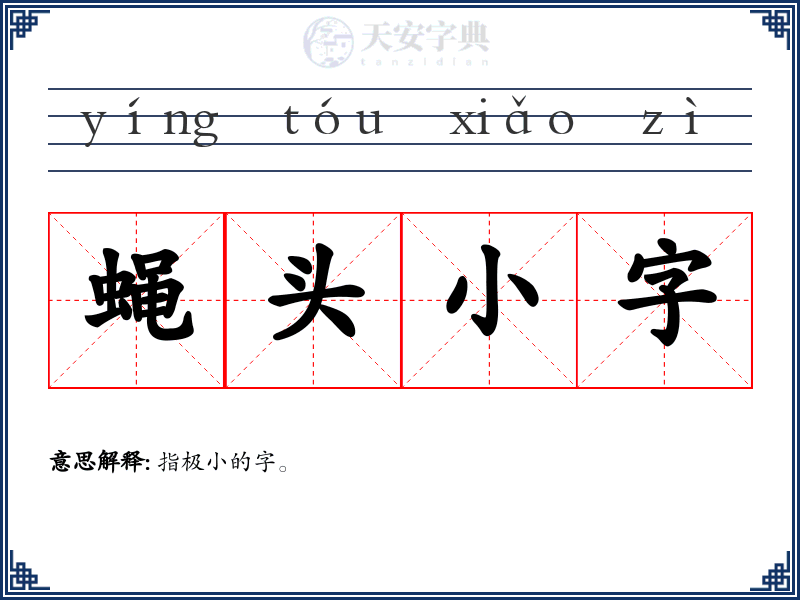 蝇头小字