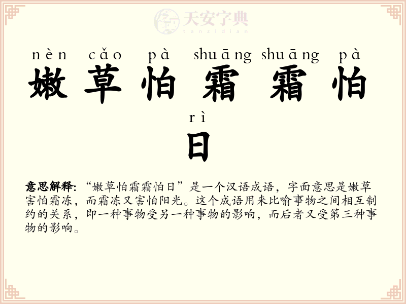 嫩草怕霜霜怕日