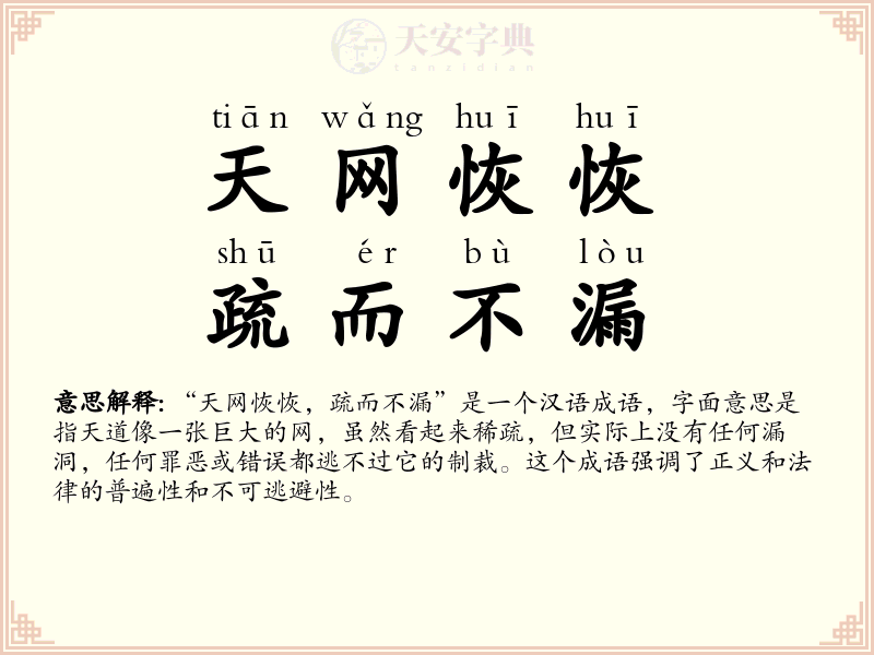 天网恢恢，疏而不漏