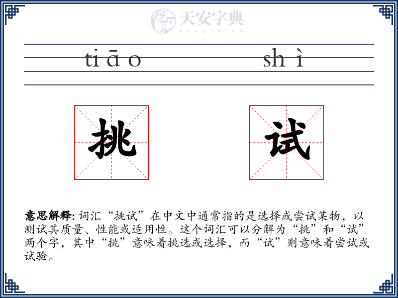 挑试