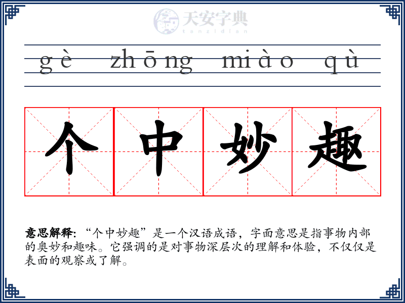 个中妙趣