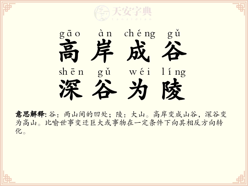 高岸成谷，深谷为陵