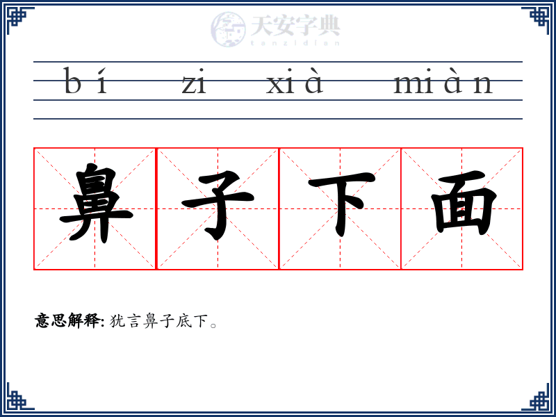 鼻子下面