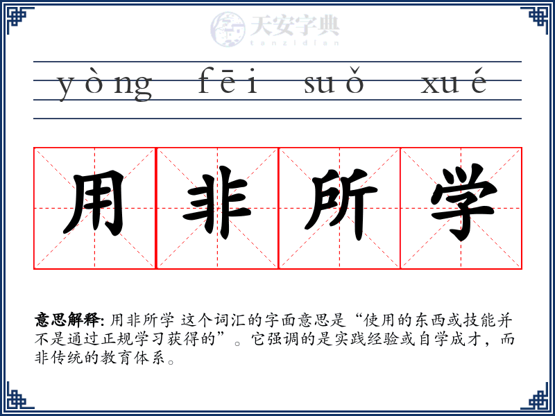 用非所学