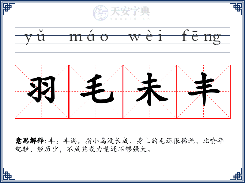 羽毛未丰