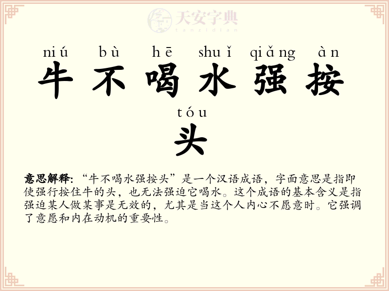 牛不喝水强按头