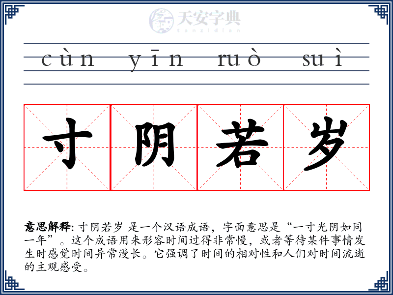 寸阴若岁